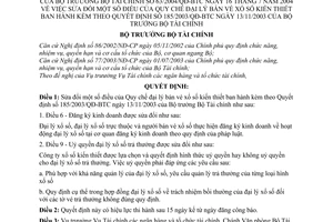 Quyết định 63/2004/QĐ-BTC Quy chế đại lý bán vé xổ số kiến thiết sửa đổi 185/2003/QĐ-BTC