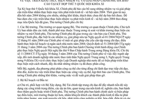 Chỉ thị 29/2004/CT-TTg triển khai thực hiện nhiệm vụ giải pháp Chính phủ báo cáo Kỳ họp thứ 5 Quốc hội khoá 11