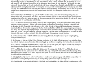 Chỉ thị 15/2004/CT-UB tăng cường phòng chống dịch sốt xuất huyết Lâm Đồng