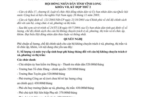 Nghị quyết 08/2004/NQ.HĐNDK7 phê chuẩn số lượng và chế độ chính sách cho cán bộ