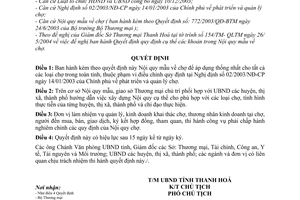 Quyết định 2277/2004/QĐ-UBND Nội quy mẫu về chợ