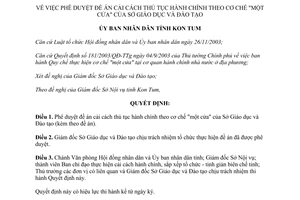 Quyết định 1057/QĐ-UB năm 2004 cải cách thủ tục hành chính theo cơ chế một cửa