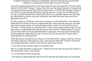 Chỉ thị 18/2004/CT-UB kiện toàn Ban chỉ đạo bộ phận chuyên trách cải cách hành chính sở-ngành thành phố quận-huyện