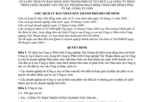 Quyết định 180/2004/QĐ-UB tổ chức lại Công ty Phát triển Công nghiệp Tân Thuận mô hình Công ty mẹ con