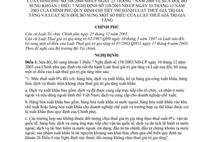 Nghị định 148/2004/NĐ-CP sửa đổi Nghị định 158/2003/NĐ-CP hướng dẫn Luật Thuế giá trị gia tăng