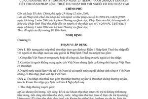 Nghị định 147/2004/NĐ-CP hướng dẫn Pháp lệnh Thuế thu nhập đối với người có thu nhập cao