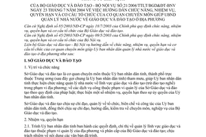 Thông tư liên tịch 21/2004/TTLT-BGDĐT-BNV hướng dẫn chức năng, nhiệm vụ, quyền hạn và cơ cấu tổ chức của cơ quan chuyên môn giúp UBND QLNN