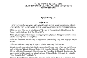 Nghị định hợp tác nghề cá ở Vịnh Bắc Bộ giữa Việt Nam Cộng hòa nhân dân Trung Hoa 2004