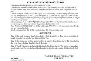 Quyết định 257/2004/QĐ-UB quản lý, sử dụng phí an ninh trật tự ở xã, phường, thị trấn thành phố Cần Thơ