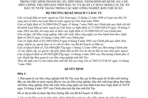 Quyết định795/2004/QĐ-BKH uỷ quyền BQL KCN Hà Tây hình thành dự án; tiếp nhận, thẩm định cấp, điều chỉnh, thu hồi Giấy phép đầu tư dự án nước ngoài