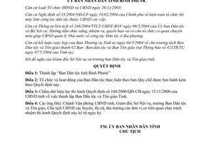 Quyết định 73/2004/QĐ-UB thành lập Ban Dân tộc tỉnh Bình Phước