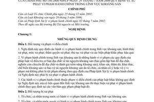 Nghị định 150/2004/NĐ-CP xử phạt vi phạm hành chính trong khoáng sản