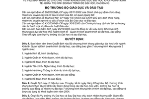 Quyết định 23/2004/QĐ-BGDĐT Bộ chương trình khung giáo dục đại học khối ngành Kinh tế- Quản trị Kinh doanh trình độ đại học, cao đẳng