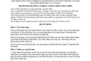 Quyết định 22/2004/QĐ-BNN  chức năng, nhiệm vụ, quyền hạn tổ chức bộ máy Chi cục kiểm dịch thực vật vùng II