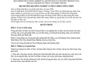 Quyết định 32/2004/QĐ-BNN chức năng, nhiệm vụ, quyền hạn tổ chức bộ máy Trung tâm Bảo vệ thực vật miền Trung