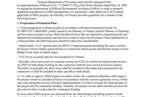 Official Dispatch No. 7711 TC/TCT of July 13, 2004, strengthening the management on taxation and finance in respect of ODA projects