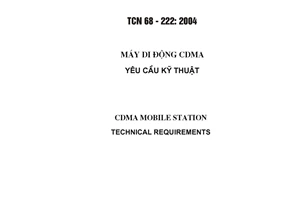 Tiêu chuẩn ngành TCN 68-222:2004 về máy di động CDMA - Yêu cầu kỹ thuật do Bộ Bưu chính Viễn thông ban hành