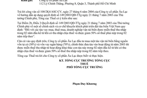 Công văn 2338 TCT/PCCS  ưu đãi thuế TNDN đối với tàu vay mua