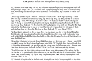 Công văn 8482 TC/TCT áp dụng thuế suất thuế GTGT 5%  khối lượng xây lắp dở dang