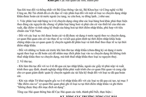 Công văn  3636/TCHQ-GSQL  phân loại xe ôtô đã qua cải tạo nhập khẩu