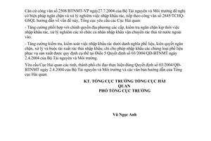 Công văn  3643 TCHQ/GSQL  phế liệu nhập khẩu