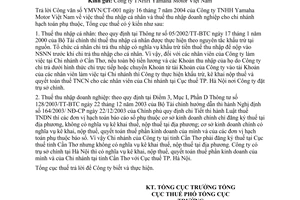 Công văn  2436 TCT/ĐTNN  thuế TNCN và thuế TNDN của chi nhánh hạch toán phụ thuộc