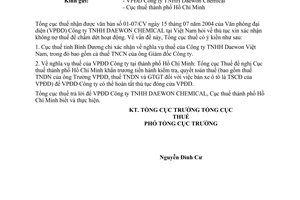 Công văn  2500 TCT/ĐTNN  thủ tục xin xác nhận không nợ thuế