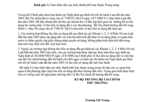 Công văn 9124TC/TCT  thu tiền sử dụng đất thời gian chưa có NĐ quy định  thu tiền SDĐ theo Luật đất đai
