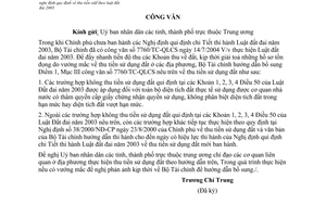 Công văn 9124/TC/TCT  thu tiền sử dụng đất trong thời gian chưa có ND thu tiền sử dụng đất theo Luật Đất đai 2003