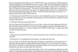 Công văn  9550 TC/TCT  quản lý, sử dụng Tài khoản tạm thu thuế TNCN