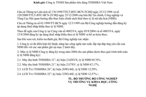 Công văn  4385/CV-KHCN xác nhận điều kiện kỹ thuật, năng lực công nghệ sản xuất và tỷ lệ nội địa hoá