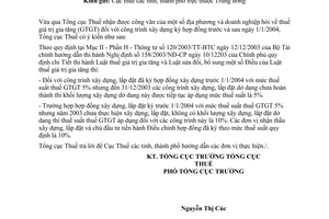 Công văn  2761 TCT/DNNN  thuế suất thuế GTGT  xây dựng, lắp đặt