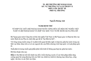 Nghị định thư  hợp tác giữa Bộ Ngoại giao Việt Nam Buốc-ki-na Pha-xô