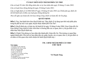 Quyết định 277/2004/QĐ-UB sử dụng tạm thời một phần phía trong hè phố tại nội ô