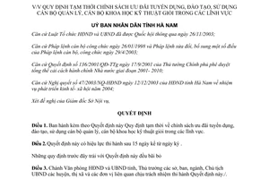 Quyết định 1036/2004/QĐ-UB ưu đãi hỗ trợ cán bộ khoa học kỹ thuật giỏi