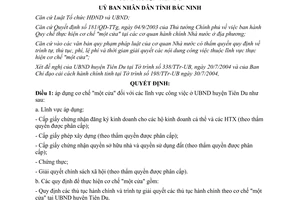 Quyết định 136/2004/QĐ-UB áp dụng cơ chế một cửa đối với lĩnh vực công việc