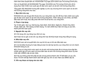 Hướng dẫn 1411/NHCS-KHNV 2004 nghiệp vụ cho vay chương trình nước sạch vệ sinh môi trường nông thôn