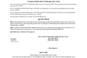 Quyết định số 62/2004/QĐ-UB lựa chọn Công ty kiểm toán xác định doanh nghiệp cổ phần hoá Quảng Nam