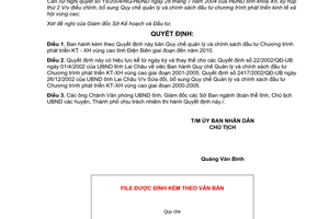 Quyết định 44/2004/QĐ-UB phát triển kinh tế xã hội vùng cao tỉnh Điện Biên 2010