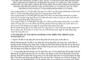 Thông tư 79/2004/TT-BTC điều chỉnh chính sách đẩy nhanh tiến độ xây dựng cụm tuyến dân cư nhà ở tỉnh ngập lũ ĐBSCL huớng dẫn QĐ 78/2004/QĐ-TTg