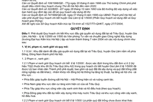 Quyết định 127/2004/QĐ-UB Quy hoạch chi tiết Khu vực đấu giá quyền sử dụng đất xã Trâu Quỳ, huyện Gia Lâm,Hà Nội,tỷ lệ 1/2000;1/500