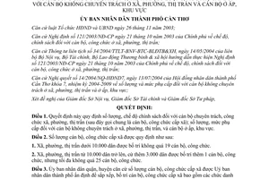 Quyết định 280/2004/QĐ-UB chính sách cán bộ chuyên trách Cần Thơ