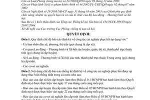 Quyết định 1160/2004/QĐ-BLĐTBXH chế độ báo cáo thống kê định kỳ chế độ ghi chép ban đầu công tác cai nghiện phục hồi