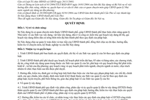 Quyết định 281/2004/QĐ-UB  chức năng, nhiệm vụ, quyền hạn cơ cấu tổ chức Sở Xây dựng