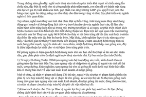 Chỉ thị 10/2004/CT-UB biện pháp phòng ngừa dịch bệnh thuỷ sản Bến Tre