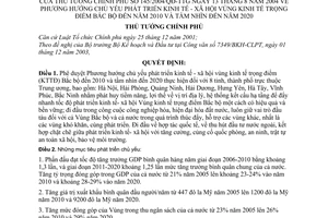 Quyết định 145/2004/QĐ-TTg phương hướng chủ yếu phát triển kinh tế-xã hội vùng kinh tế trọng điểm Bắc Bộ đến 2010 tầm nhìn đến 2020