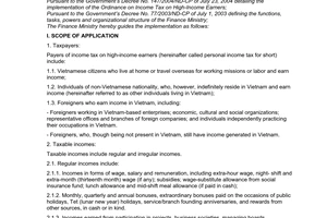 Circular No. 81/2004/TT-BTC of August 13, 2004 guiding the implementation of The Governments Decree No.147/2004/ND-CP of July 23, 2004 detailing the implementation of the ordinance on income tax on high-income earners