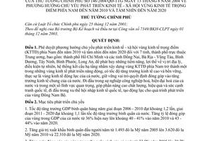 Quyết định 146/2004/QĐ-TTg phương hướng chủ yếu phát triển kinh tế-xã hội vùng kinh tế trọng điểm phía Nam 2010-2020