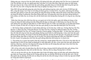 Chỉ thị 16/2004/CT-UB bồi dưỡng kiến thức quốc phòng Giáo dục quốc phòng Cần Thơ