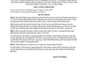 Quyết định 153/2004/QĐ-TTg  Định hướng chiến lược phát triển bền vững Việt Nam Chương trình nghị sự 21 Việt Nam